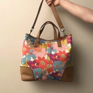 COACH floral print tote bag/handbag